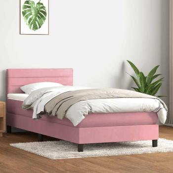 ARDEBO.de - Boxspringbett mit Matratze Rosa 80x220 cm Samt