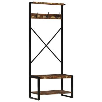 ARDEBO.de - Kleiderst?nder Mehrfarbig 80x40x190 cm Altholz Massivholz