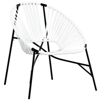 Gartenstuhl-Set 3-tlg. Schwarz und Wei? Poly Rattan
