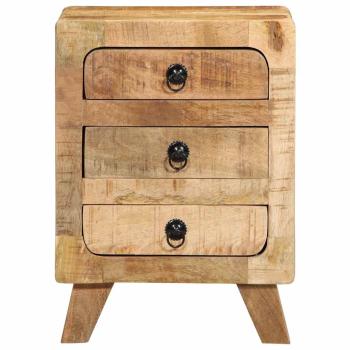Nachttisch 37x32x50 cm Raues Massivholz Mango