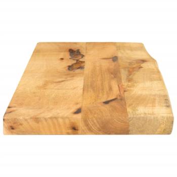 Tischplatte 90x30x2,5 cm Baumkante Massivholz Raues Mangoholz