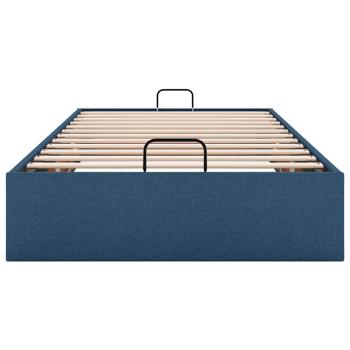 Ottoman-Bett ohne Matratze Blau 80x200 cm Stoff