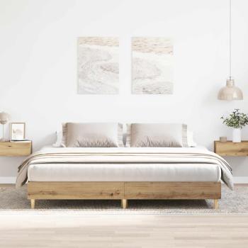 ARDEBO.de - Bettgestell ohne Matratze Artisan-Eiche 160x200cm Holzwerkstoff