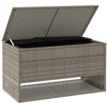 Outdoor-Kissenbox Grau 100x55x55,5 cm Poly Rattan