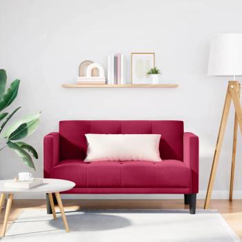 ARDEBO.de - Zweisitzer-Sofa Weinrot 111 cm Samt
