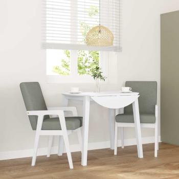 ARDEBO.de - Esszimmerstühle mit Kissen 2 Stk. Weiß Massivholz Gummibaum