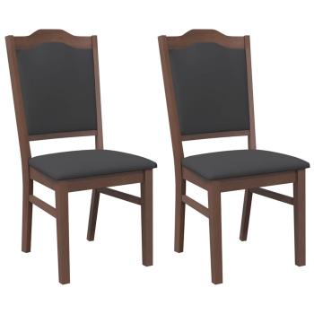 Esszimmerst?hle mit Kissen 2 Stk. Braun Massivholz Gummibaum