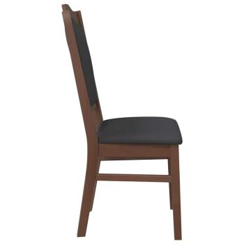 Esszimmerst?hle mit Kissen 2 Stk. Braun Massivholz Gummibaum