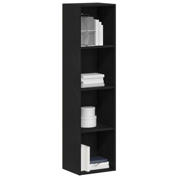 Bücherregal Schwarz Eichen-Optik 36x30x143 cm Holzwerkstoff