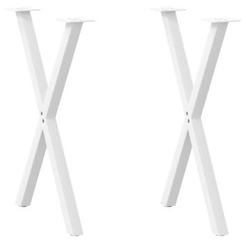 ARDEBO.de - Esstischbeine X-Form 2 Stk. Weiß 57x(72-73) cm Stahl