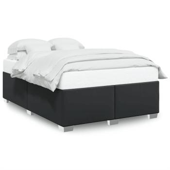 Bettgestell ohne Matratze Schwarz 137x190 cm Kunstleder