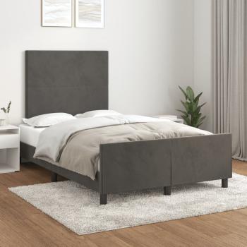ARDEBO.de - Bettgestell ohne Matratze Dunkelgrau 120x190 cm Samt