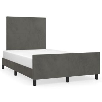 Bettgestell ohne Matratze Dunkelgrau 120x190 cm Samt