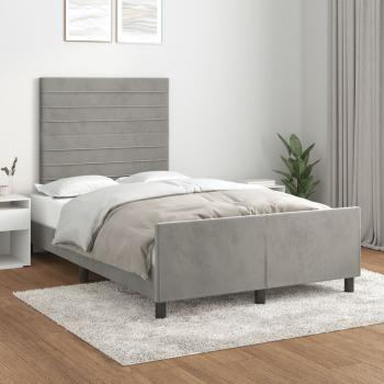 ARDEBO.de - Bettgestell ohne Matratze Hellgrau 120x190 cm Samt