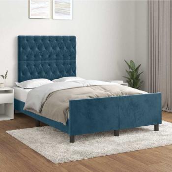 ARDEBO.de - Bettgestell ohne Matratze Dunkelblau 120x190 cm Samt