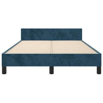 Bettgestell ohne Matratze Dunkelblau 120x190 cm Samt