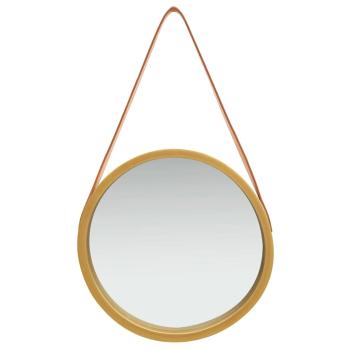 Wandspiegel mit Gürtel 40 cm Golden