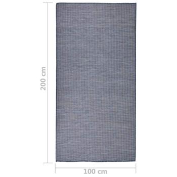Outdoor-Teppich Flachgewebe 100x200 cm Blau