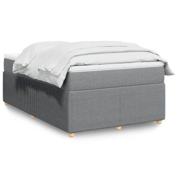 ARDEBO.de - Boxspringbett mit Matratze Hellgrau 120x200 cm Stoff