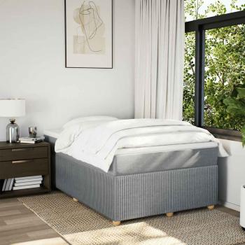Boxspringbett mit Matratze Hellgrau 120x200 cm Stoff