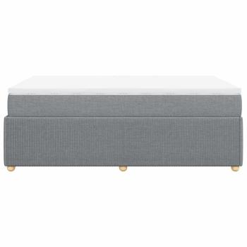 Boxspringbett mit Matratze Hellgrau 120x200 cm Stoff