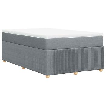 Boxspringbett mit Matratze Hellgrau 120x200 cm Stoff