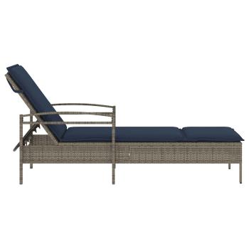 3-fach verstellbare Sonnenliege Poly-Rattan Grau