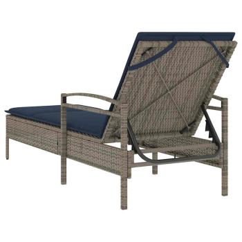 3-fach verstellbare Sonnenliege Poly-Rattan Grau