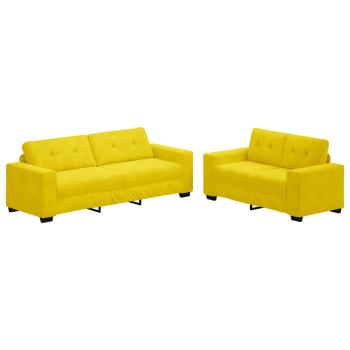 ARDEBO.de - Sofa 2 stk. Gelb Samt
