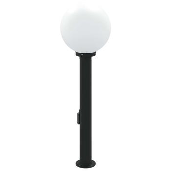 Pollerleuchte mit Sensor und Steckdose 80 cm Schwarz IP44