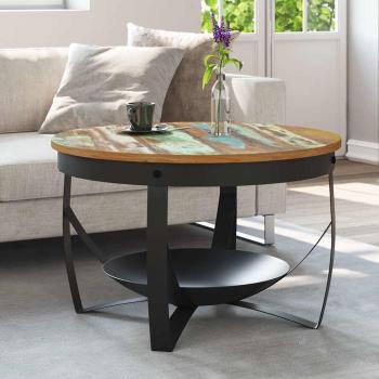 ARDEBO.de - Couchtisch Ø68x43 cm Recyceltes Massivholz