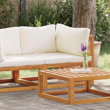 Modular-Ecksofa mit Cremeweißen Kissen Akazie Massivholz