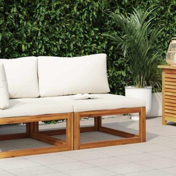ARDEBO.de - Modular-Mittelsofa mit Cremeweißen Kissen Akazie Massivholz