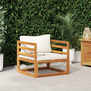 ARDEBO.de - Gartenstuhl mit Cremeweißen Auflagen Massivholz Akazie