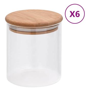 ARDEBO.de - Vorratsgläser mit Bambusdeckel 6 Stk. 600 ml