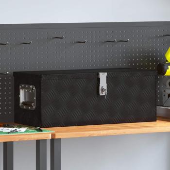 ARDEBO.de - Aufbewahrungsbox Schwarz 70x31x27 cm Aluminium
