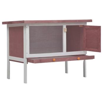Kaninchenstall 1 Ebene Braun Holz
