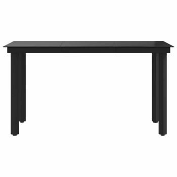 Garten-Esstisch Schwarz 140x70x74 cm Stahl und Glas