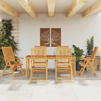 ARDEBO.de - 7-tlg. Garten-Essgruppe 180x90x75 cm Massivholz Akazie