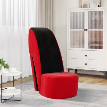 ARDEBO.de - Stuhl in St?ckelschuh-Form Rot Samt