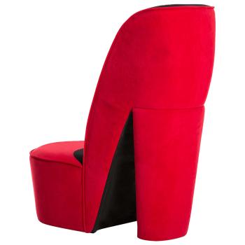 Stuhl in St?ckelschuh-Form Rot Samt
