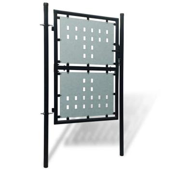 Schwarzes Einzeltür-Gartentor 100x125 cm