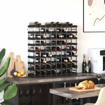 Weinregal für 72 Flaschen Schwarz Massivholz Kiefer