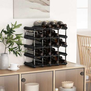 Weinregal für 20 Flaschen Schwarz Massivholz Kiefer