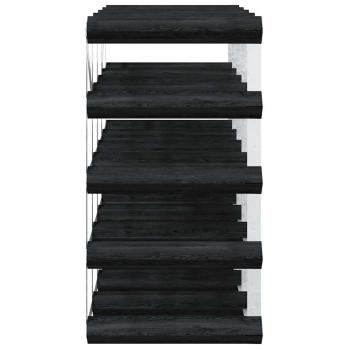 Weinregal für 20 Flaschen Schwarz Massivholz Kiefer