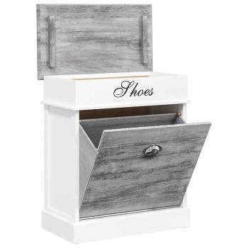 Schuhschrank Grau 50 x 28 x 58 cm Paulownia Holz