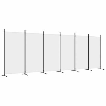 6-tlg. Paravent Wei? 520x180 cm Stoff