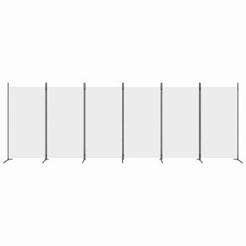 6-tlg. Paravent Wei? 520x180 cm Stoff