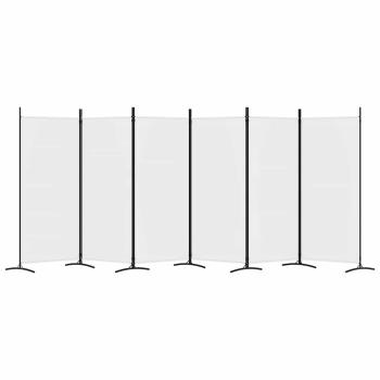 6-tlg. Paravent Wei? 520x180 cm Stoff