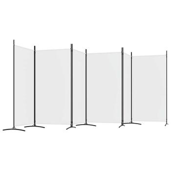 6-tlg. Paravent Wei? 520x180 cm Stoff